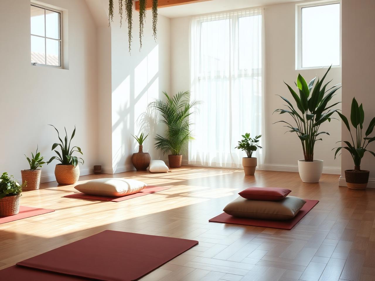 Затишна йога-студія з природним освітленням