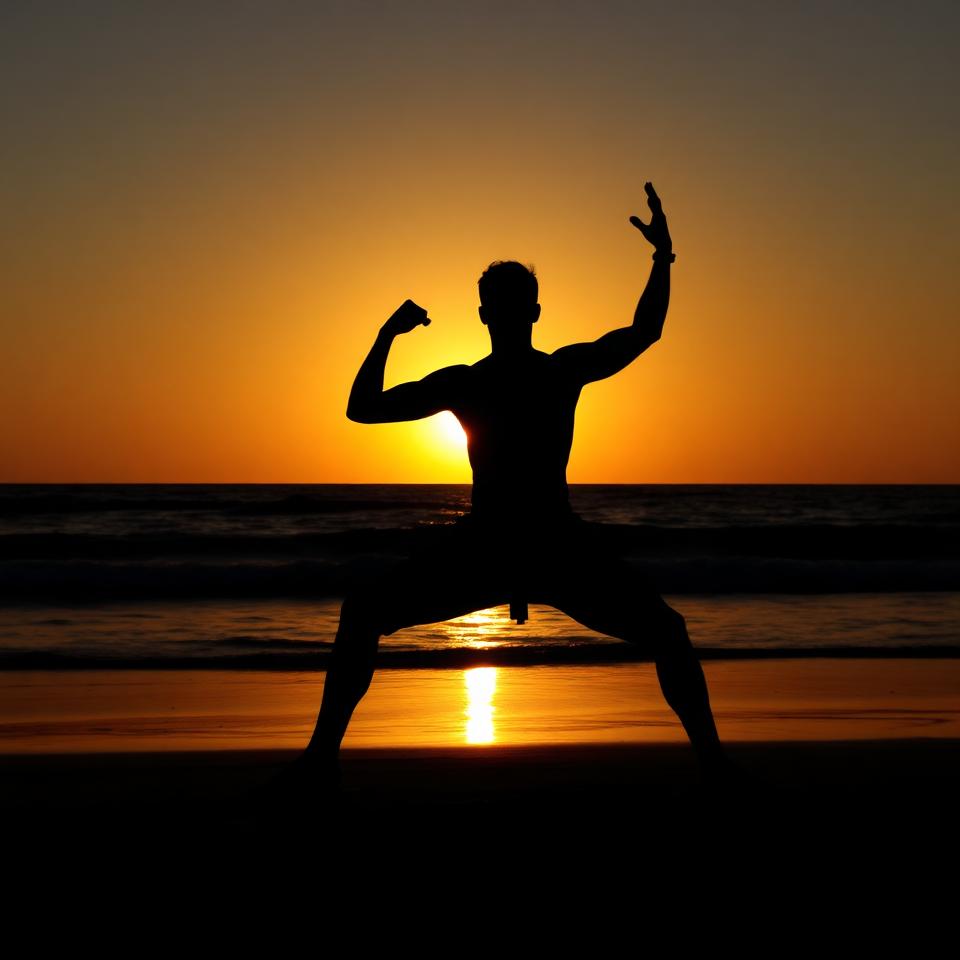 Потужна поза воїна в йозі